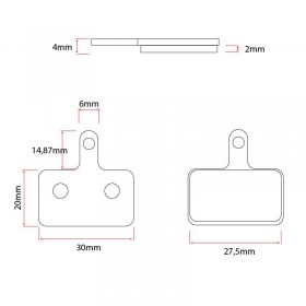 Plaquettes de freins étrier zoom 30mm ZOOM Pièces et accessoires DUALTRON